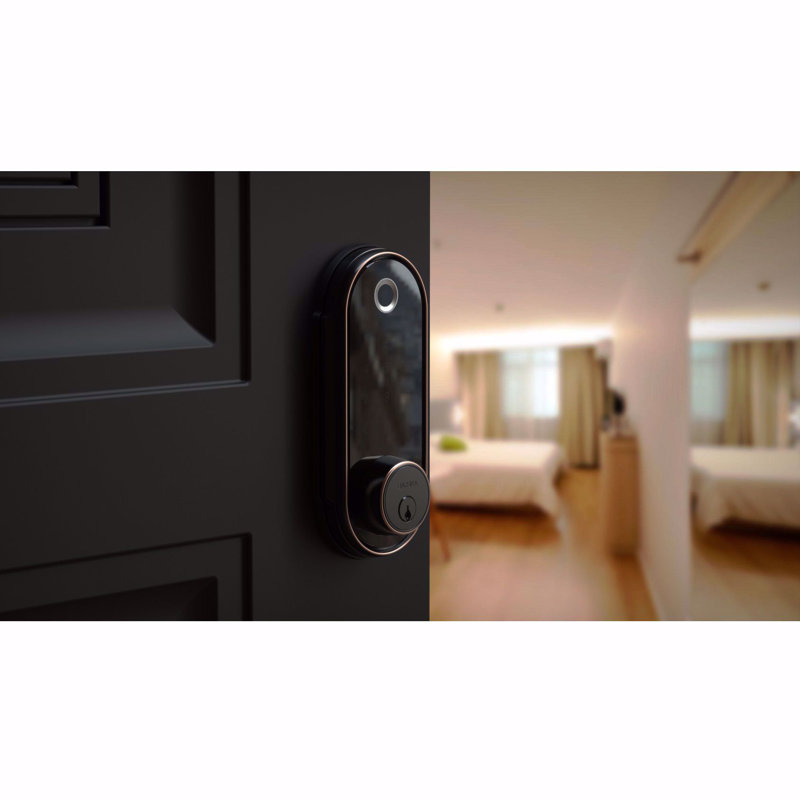 Black Digital Fingerprint Biometric Keypad Door Lock