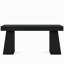 Bureau de direction moderne de 55 po de style Mid-Century - poste de travail d'ordinateur à domicile avec double base trapézoïdale, table d'écriture élégante et bureau de conférence, mobilier de bureau en bois noir