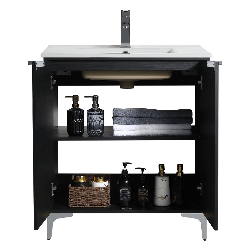 Ensemble de meuble-lavabo simple 30 po Damontrae, Chrome poli