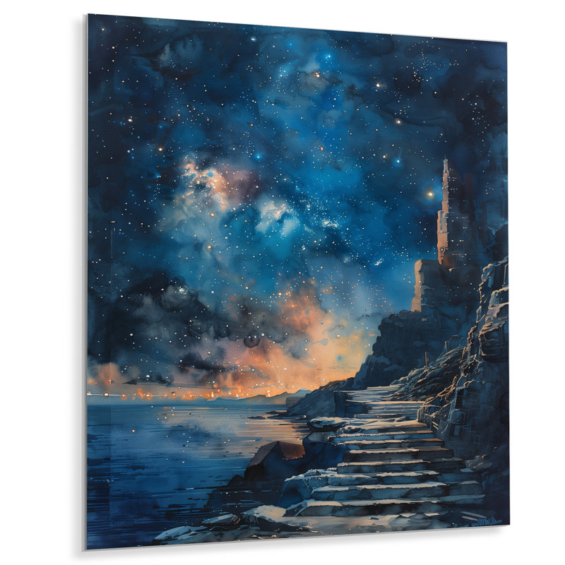 Paysage Galactic Glimpse, Métal métal, H 16 po x l 32 po x P 1 po