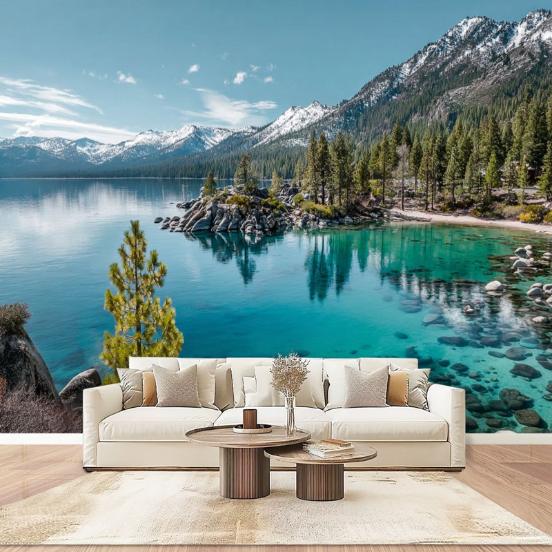 Adhésif mural amovible auto-adhésif Lake Tahoe Cove, L 99,6 po x l 144 po