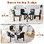 Ensemble de table de salle à manger ronde pour 4 personnes, ensemble de table de salle à manger en verre, ensemble de table et chaises de cuisine 5 pièces, pour le salon, petit espace (inclure 4 chaises noires)-131643350