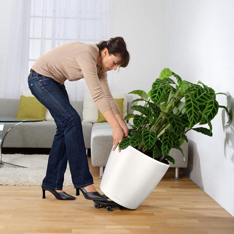 Black Plastic Coaster for CLASSICO 43 | QUADRO 43 | PURO 50 LECHUZA Planters | D28 H5.8 cm