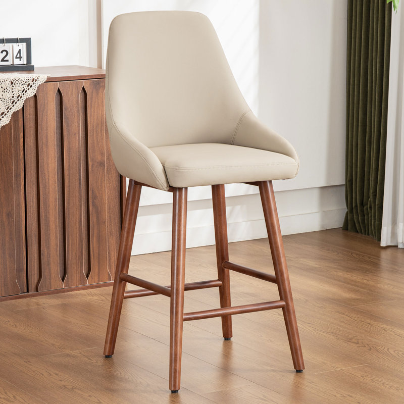 Tabouret de bar rembourré Verano Stoke, Similicuir kaki