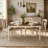 63"–78.7" Extendable Dining Table with Hidden Leaf, Solid Wood Turned Legs, Two-Tone Farmhouse Kitchen & Dining Room Table