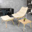 Méridienne avec table pour la structure intérieure en alliage de couleur bois d'intérieur Capacité de 380 lb avec fauteuil inclinable pour le camping