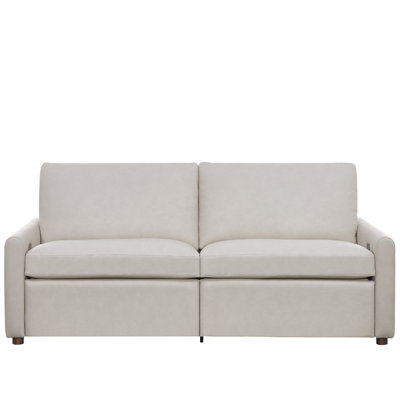 Hyde 84" Wide Reclining Markham Frost Leather Sofa