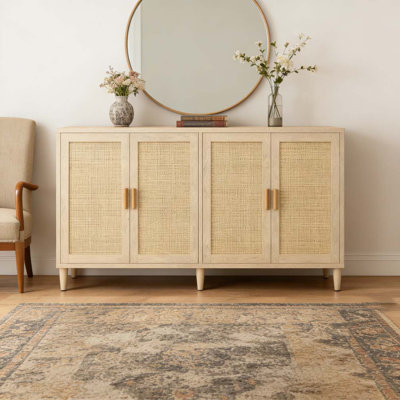 70" Rattan Buffet Cabinet with Storage