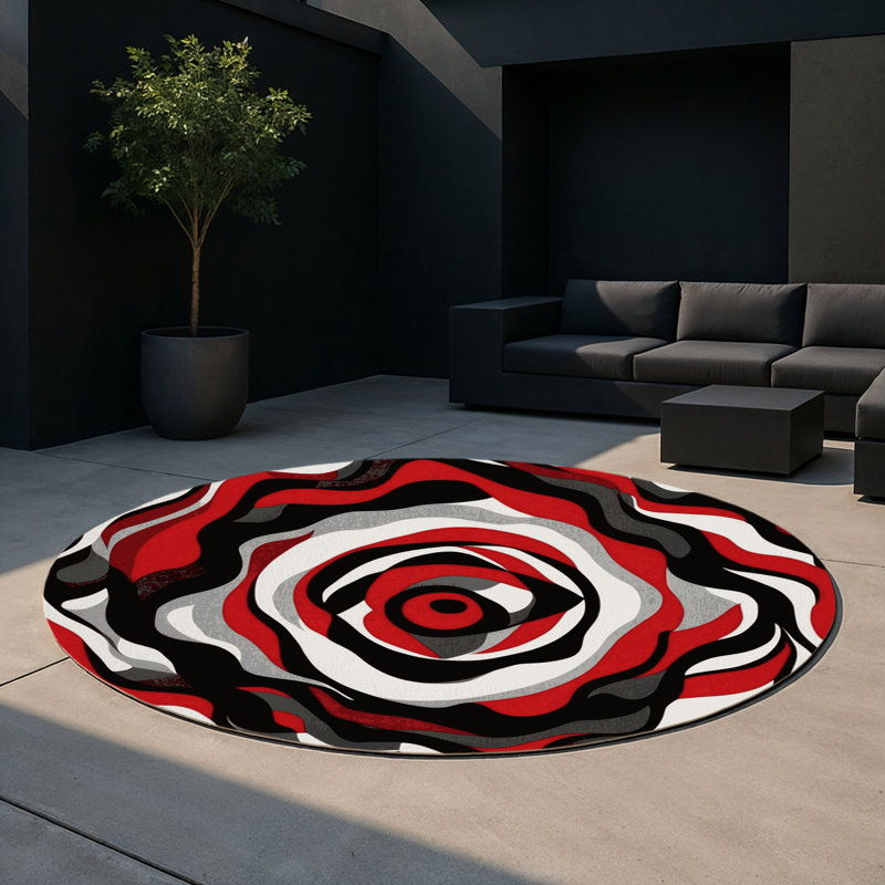 Tapis intérieur et extérieur Twilight Fracture, Rond 5 pi
