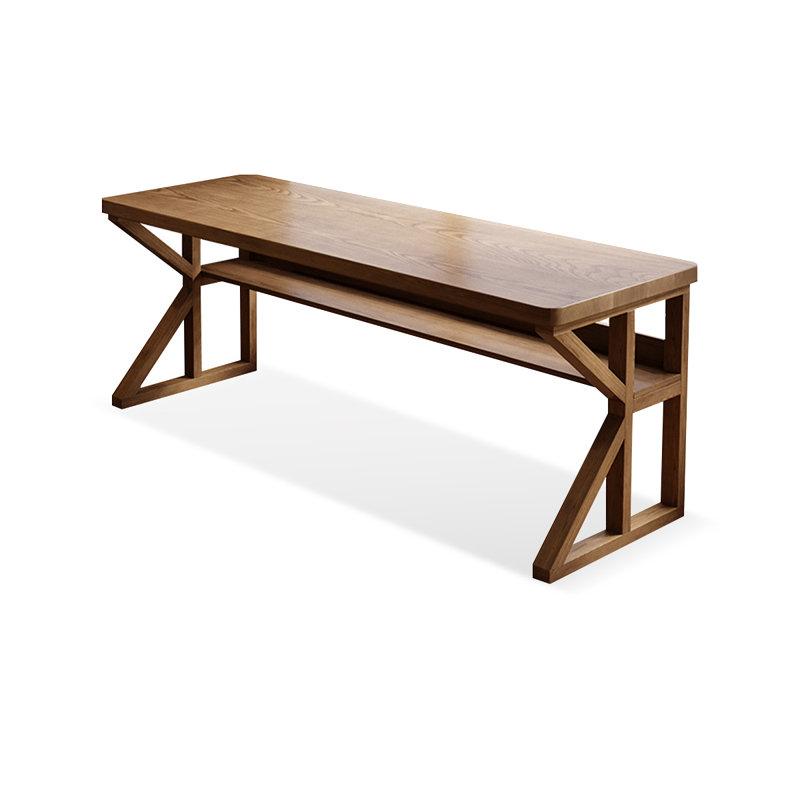 Bureaux rectangulaires en bois massif noyer clair, H 29,53 po x l 70,87 po x P 23,62 po