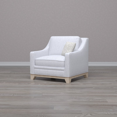 Reyonna 34" Wide Chair in Gray with Solid Wood Legs by Winston Porter