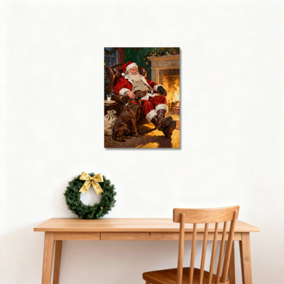 «Santa Claus Dog», art mural sur toile