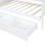 Lit de jour simple en bois avec 3 tiroirs, ports USB et bureau, blanc-990568557