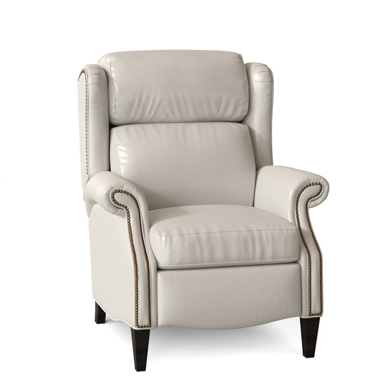 Miller Recliner, Aline Fumo Genuine Leather, Cobblestone, French Natural