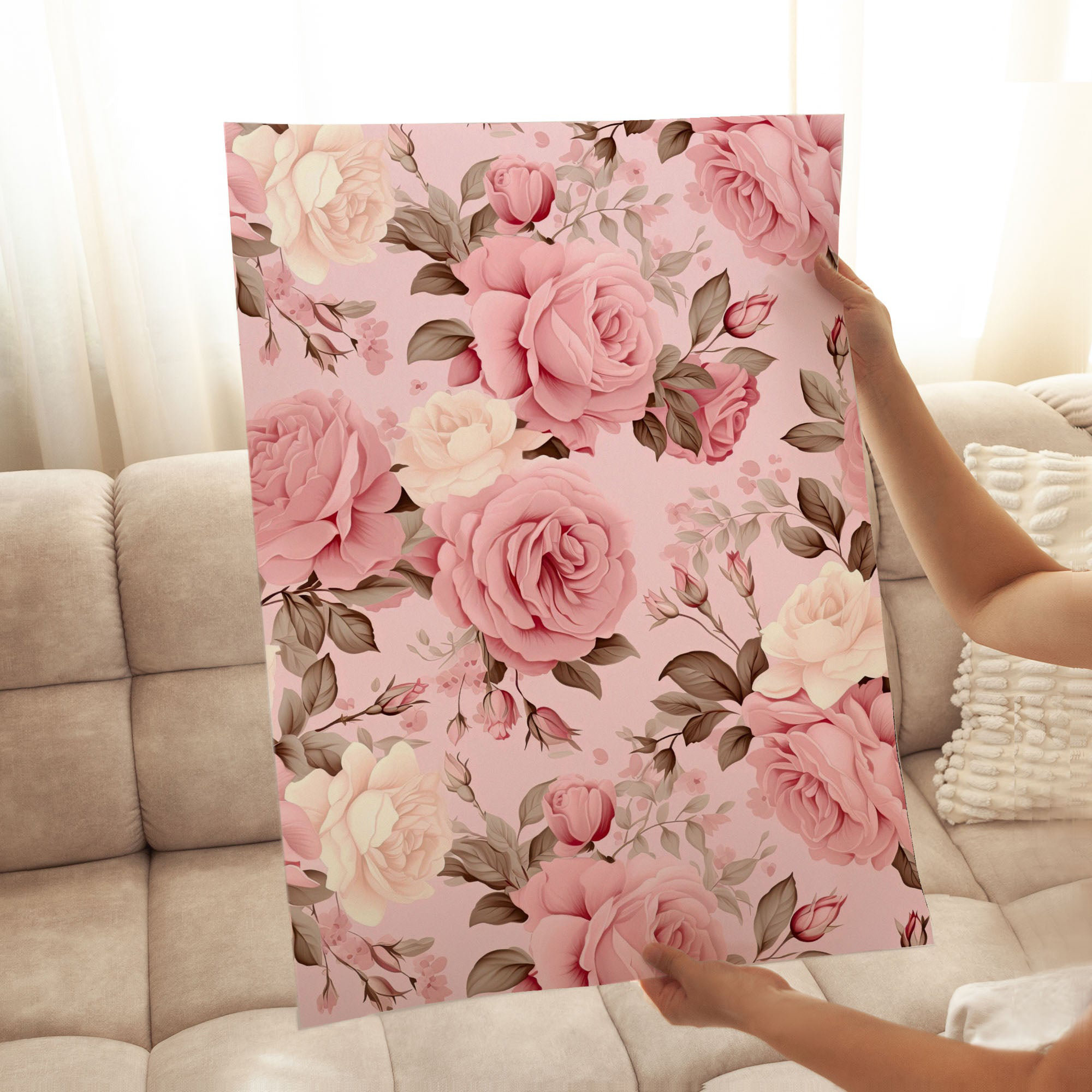 Winston Porter Floral Muted Pink Roses V Glam Unframed Art Print | Wayfair