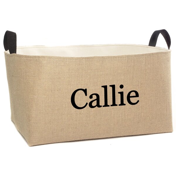 Personalized Tan Canvas Storage Tote