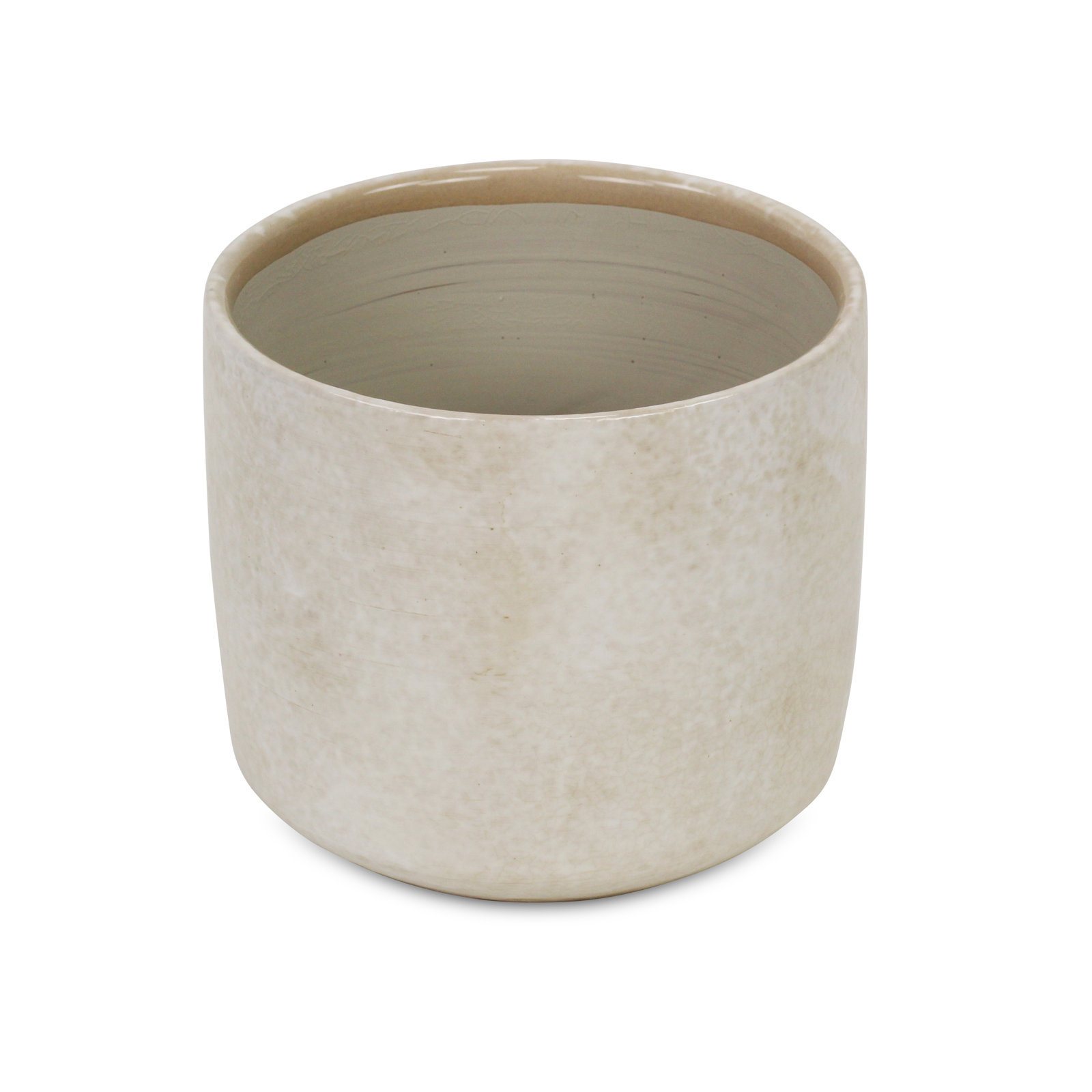 Sia Handmade Ceramic Pot Planter, White, 5.75" H x 6.75" W x 6.75" D
