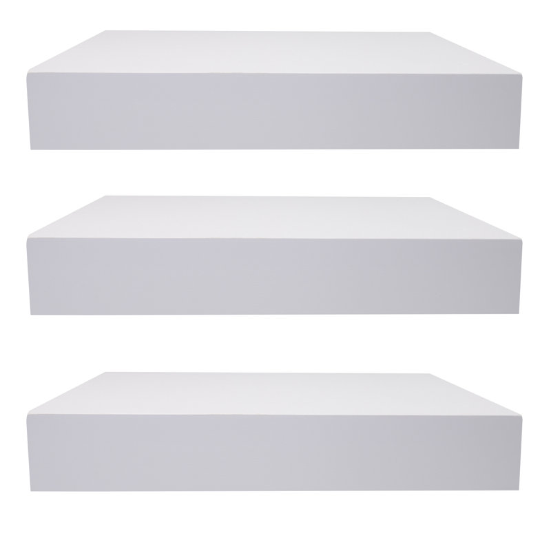 Tablettes flottantes carrées 9 "avec supports invisibles Sorbus, Blanc