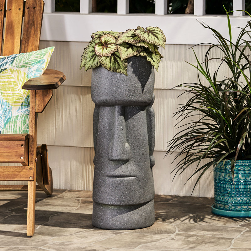 9.31" W X D 24.51" H Outdoor Planter - Cast Stone, To Conditions Backyard Made Of Magnesium Oxide, For