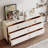 Cream style simple solid wood storage