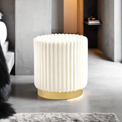 Tabouret contemporain l 16,4 po, beige