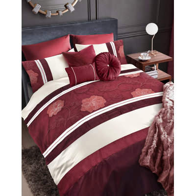 Rosdorf Park Sascha Silk Floral Duvet Cover Set