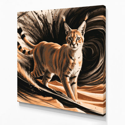 Wildlife Caracal Brown Canvas Wall Art