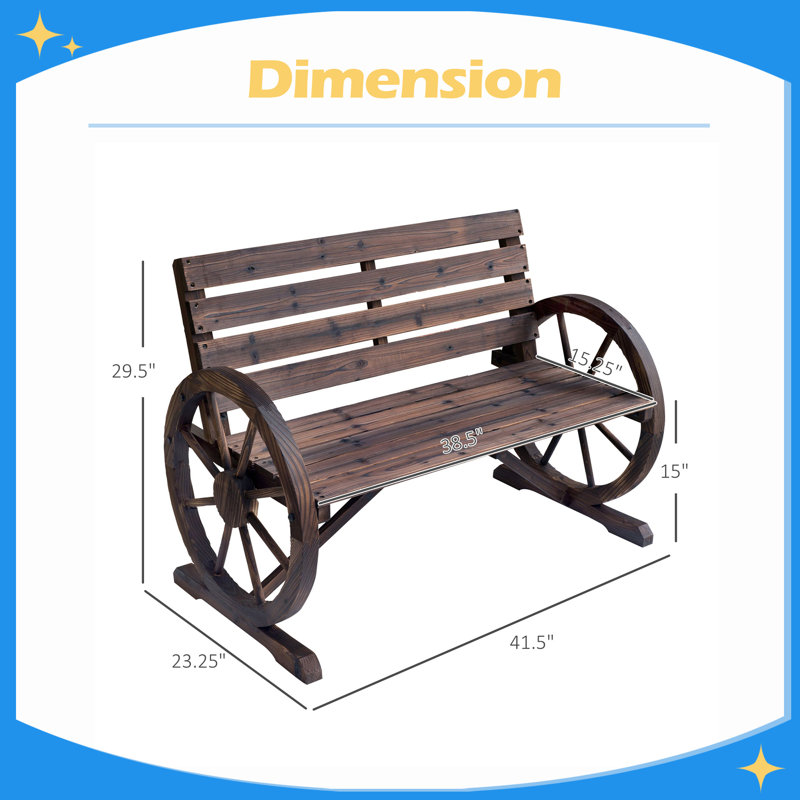 Banc d'extérieur Wagon Wheel