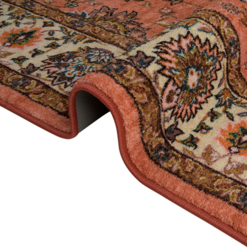 Tapis traditionnel Artez couleur saumon, Rectangle 7 pi 10 po x 10 pi 4 po