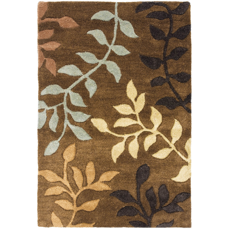 Soho Hand Tufted Wool And Viscose Floral Rug, Rectangle 2' x 3'