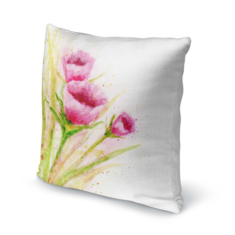 Housse et insert de coussin d'extérieur carré Tulipes, 18" x 18"