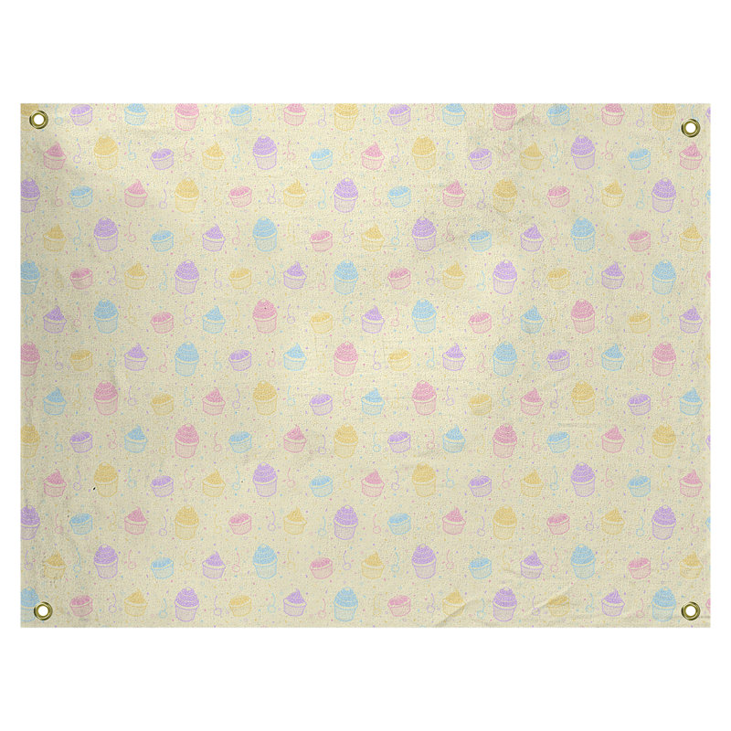 Tapisserie petits gâteaux par katelyn elizabeth Avicia, H 27,5 po x l 37,5 po, Intérieur, Crème / bleu / violet