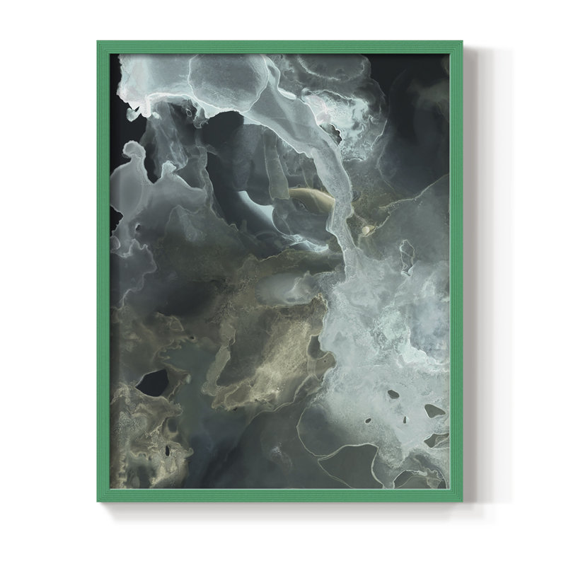 Reproduction encadrée dorée Spector II - bois massif, Vert, H 10 po x l 8 po