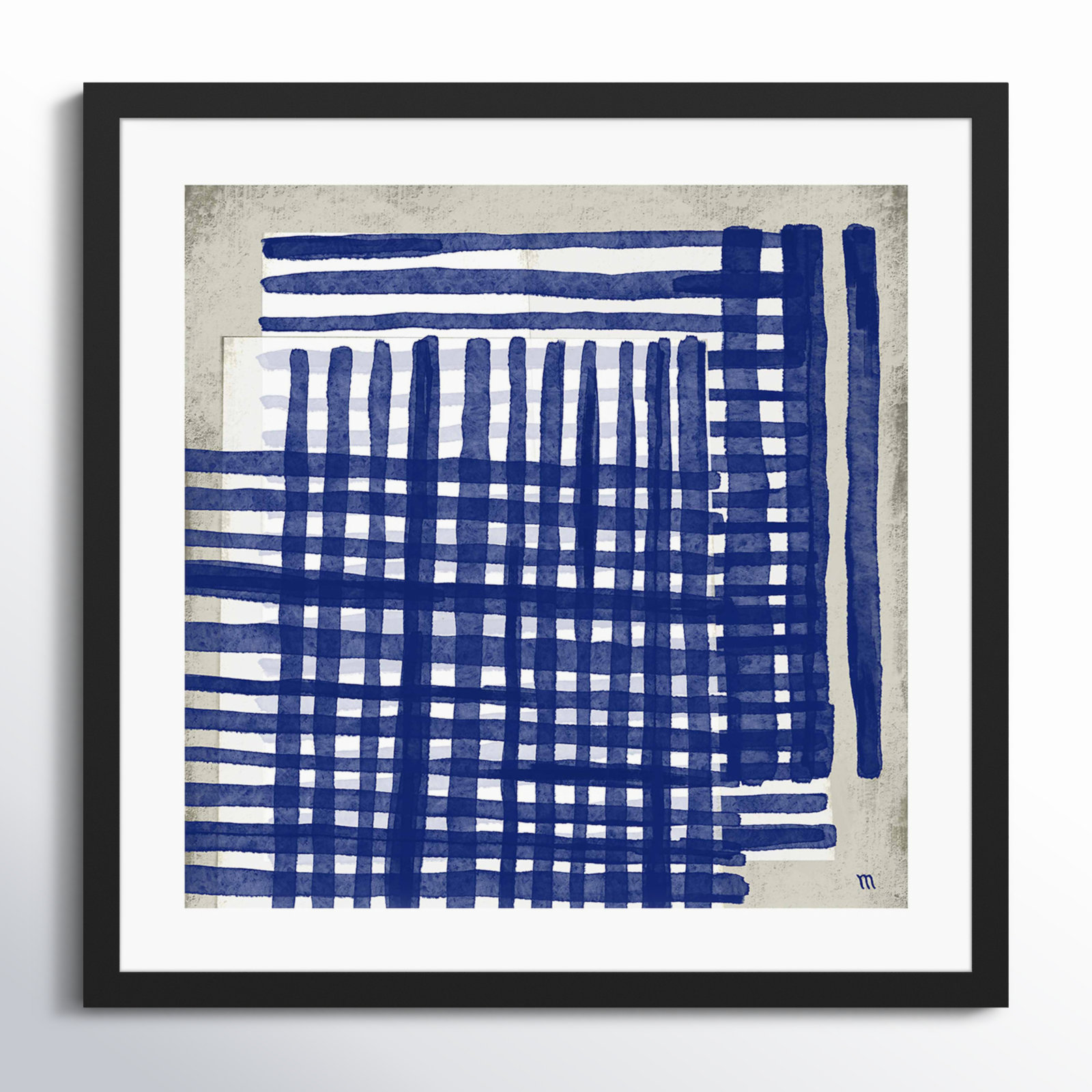 Zoja "Weaving" Painting by Marco Marella, Black Framed, 30" H x 30" W x 1.25" D