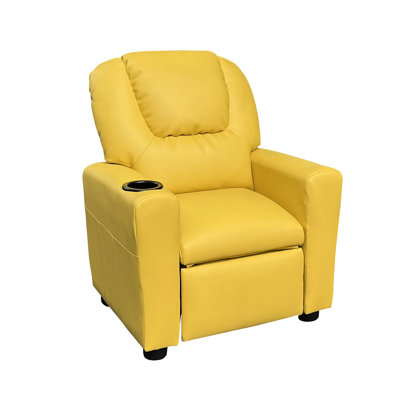 PU Leather Youth Recliner Chair With Cup Holder