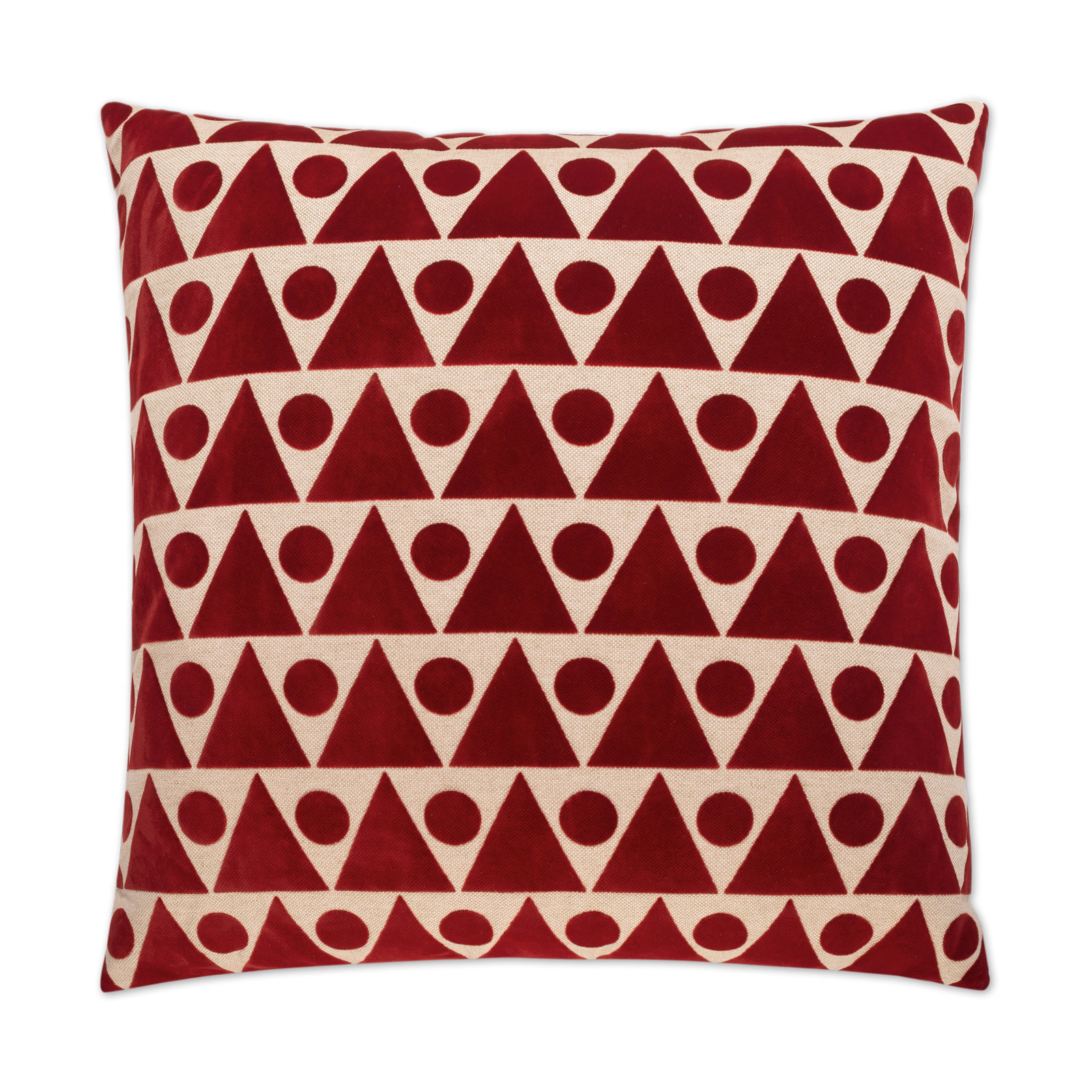 Kilo Geometric Throw Pillow, Red, Square 24"