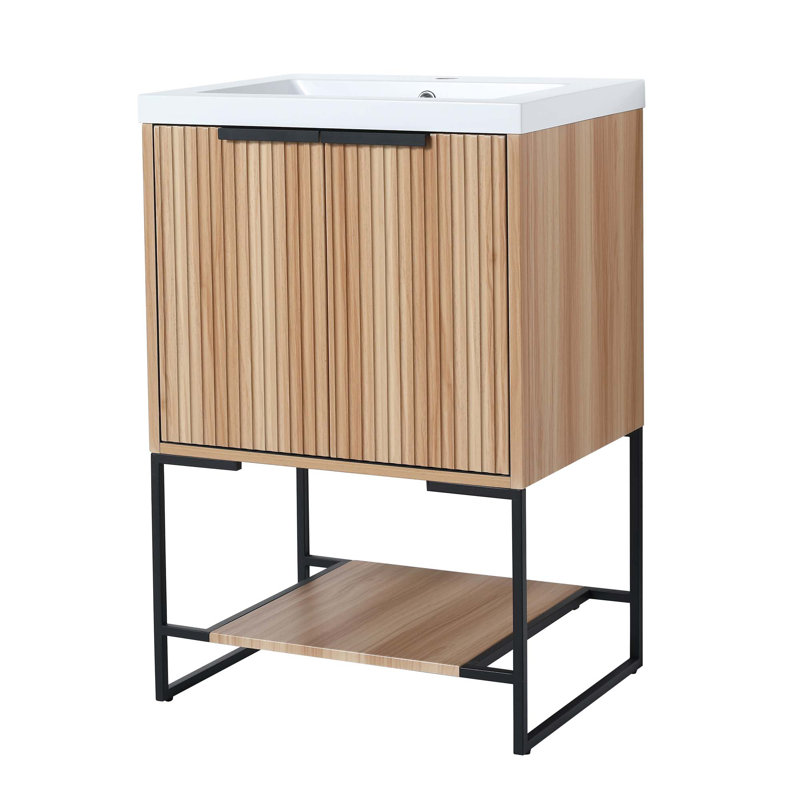 Meuble-lavabo autoportant de 24 po avec lavabo en résine