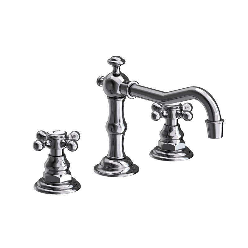 Chesterfield Widespread Bathroom Faucet with Drain Assembly, Midnight Chrome