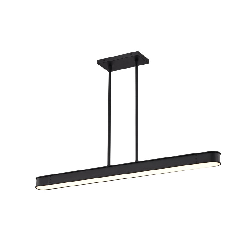 Keren - Luminaire suspendu pour îlot à DEL 36 pouces - Noir texturé - Lentille en acrylique