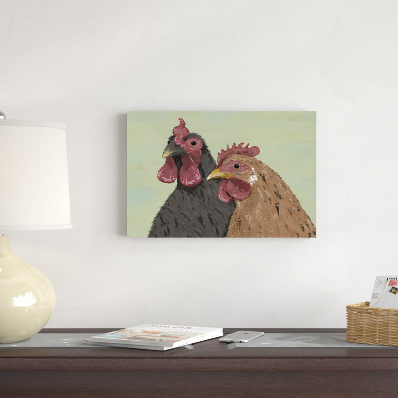 Four Roosters Brown Chickens, H 12 po x l 18 po