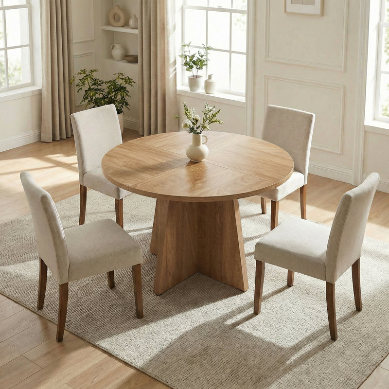 Ensemble de table de salle à manger Halewood, 5 Pieces: Table, 4 Chairs, Black