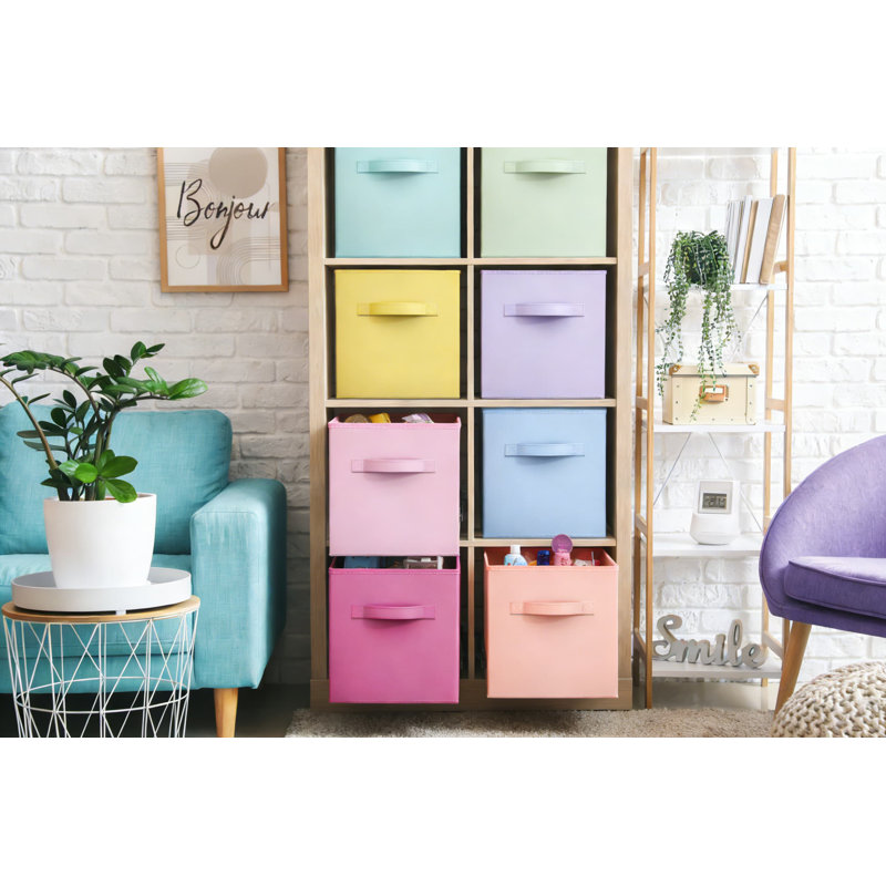 Fabric Storage Cubes 8-Pack: Foldable Collapsible Storage Bins With Handles For Organizing Shelves, Closets, Pantry, Toys, And Clothes - 13 Inch Cube Baskets