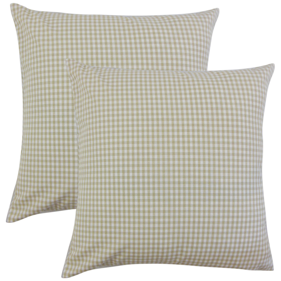  Plaid Cotton Throw Pillow (Set of 2) The Pillow Collection 