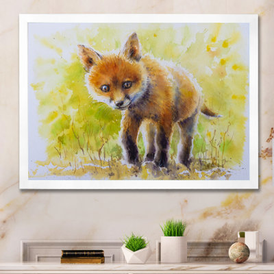Mignon renard roux - reproduction de cadre photo sur toile