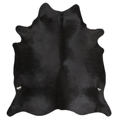 Black cowhide rug - genuine leather rug