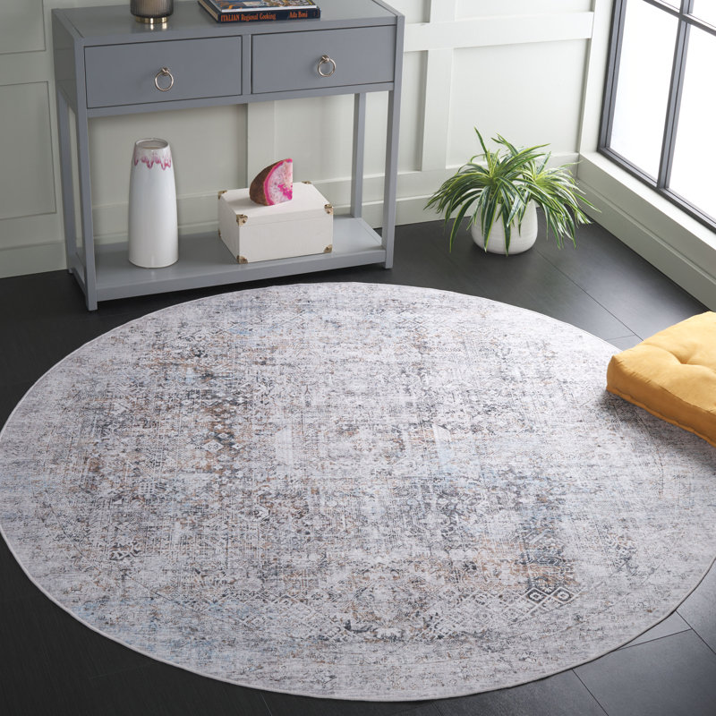 Jera Performance Machine Washable Oriental Rug, Round 6'