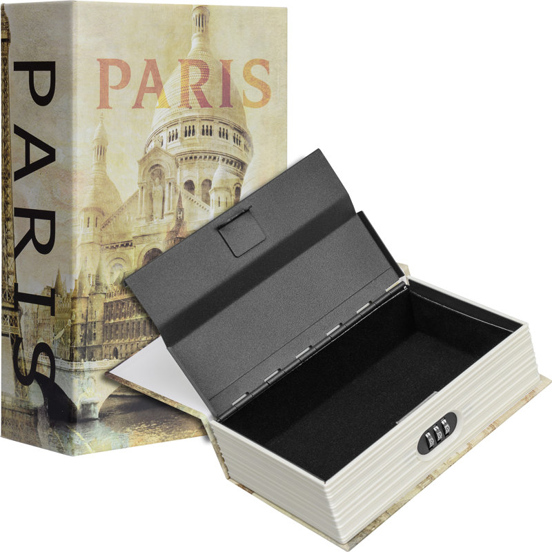 PARIS BOOK LOCK BOX W/COMBINATION LOCK