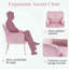 Chaise d'appoint en velours coquillage - Pieds en métal - Rose-58650677