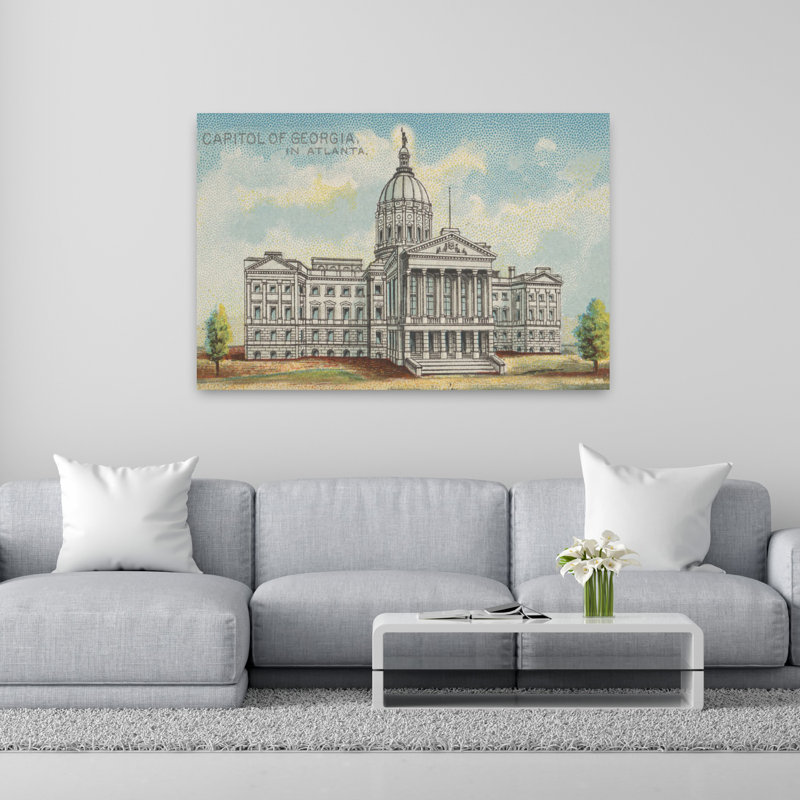 Capitole de Géorgie à Atlanta, art rétro, H 60 po x l 40 po