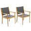 Paire de chaises de salle à manger Kd - structure en bois, couleur de conception moderne, profondeur de 21,95 po, poids de 17,59 lb, largeur de chaises de jardin de 24,7 po, hauteur de 34,7 po, sans coussins,